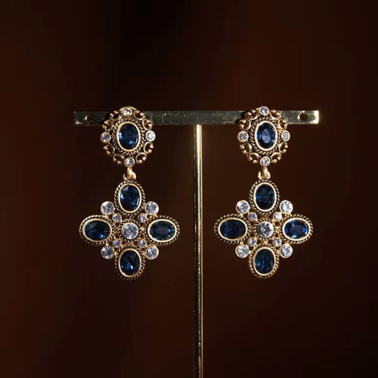 Hungarian Tranquil Blue French Royal Vintage Inspired Earrings