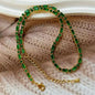 Emerald Color - 17cm Trendy and Vintage Inspired Slider Unisex Tennis  Bracelet and Necklace