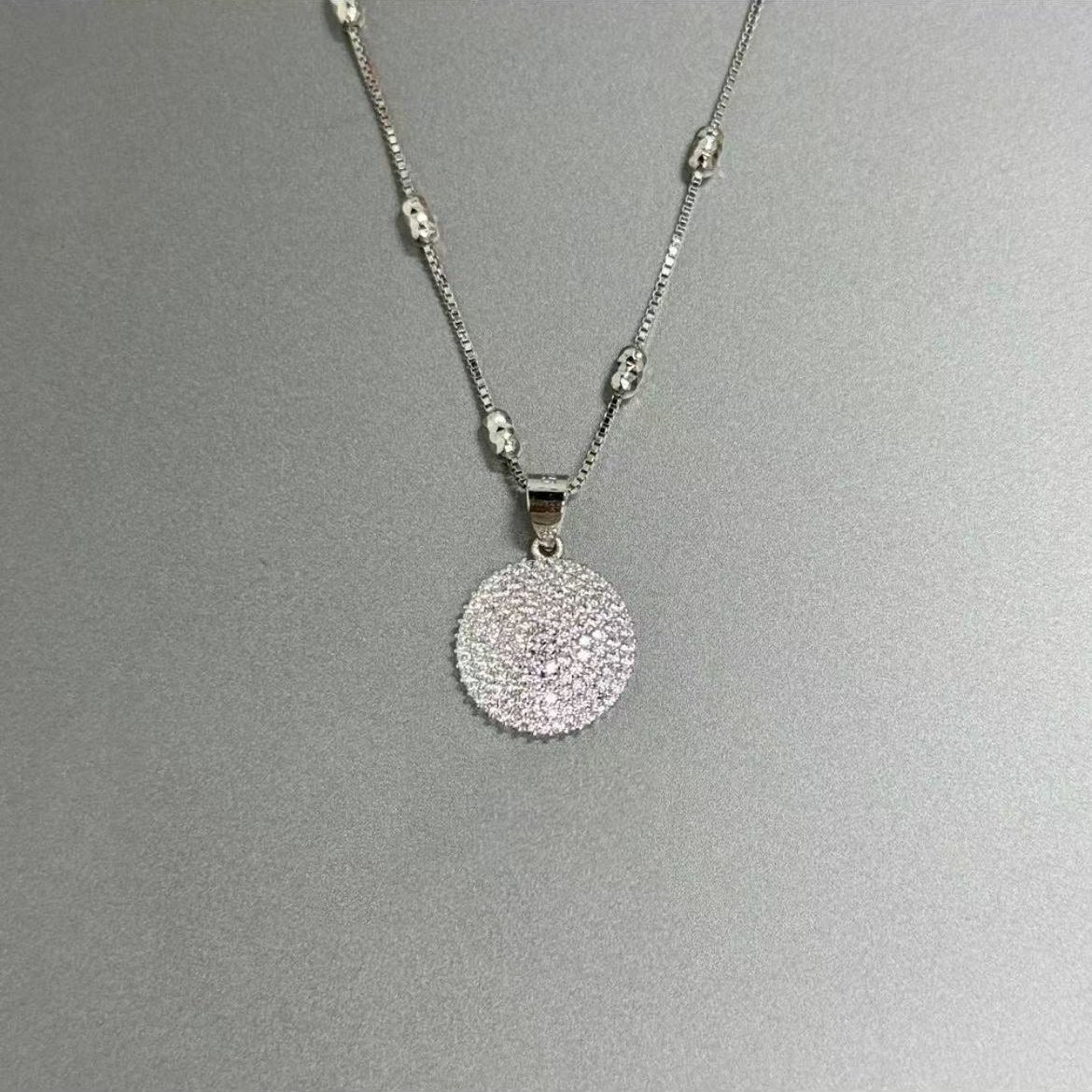 Elegance-ism - Round Pendant Sterling Necklace