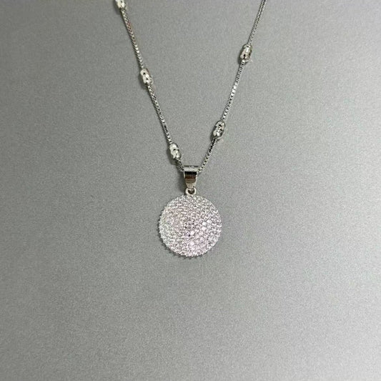 Elegance-ism - Round Pendant Sterling Necklace