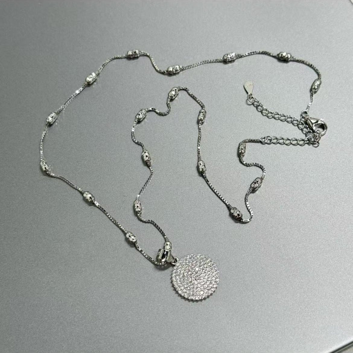 Elegance-ism - Round Pendant Sterling Necklace