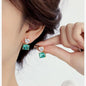 Ice Crack Zircon Mint Mambo Stud Earrings