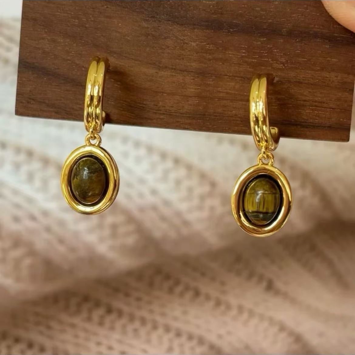 Tiger's Eye Gem Earrings