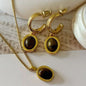 Tiger's Eye Gem Earrings and Necklace