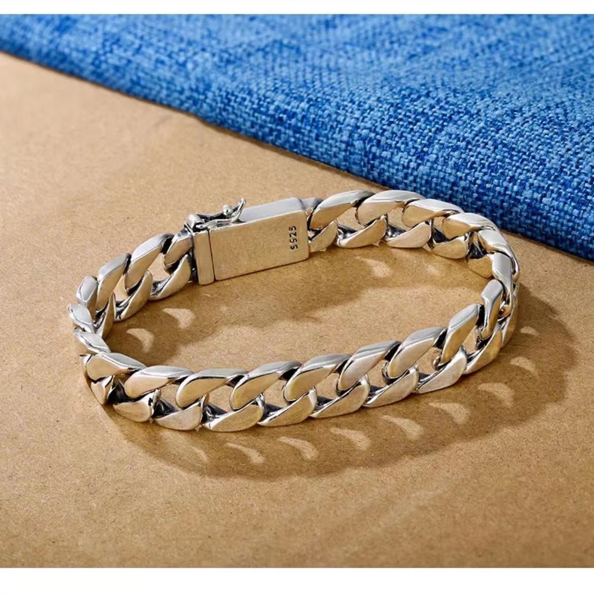 Unisex Sterling Silver 925(6-15mm) Whip Bracelet