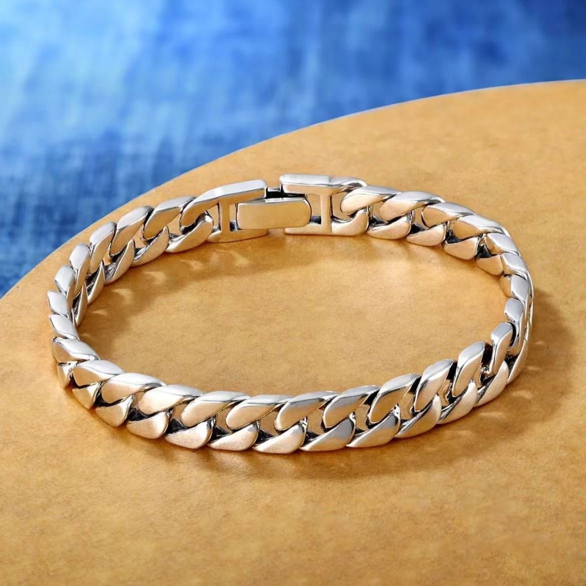 Unisex Sterling Silver 925 Cuban Bracelet- gift for girlfriend and boyfriend