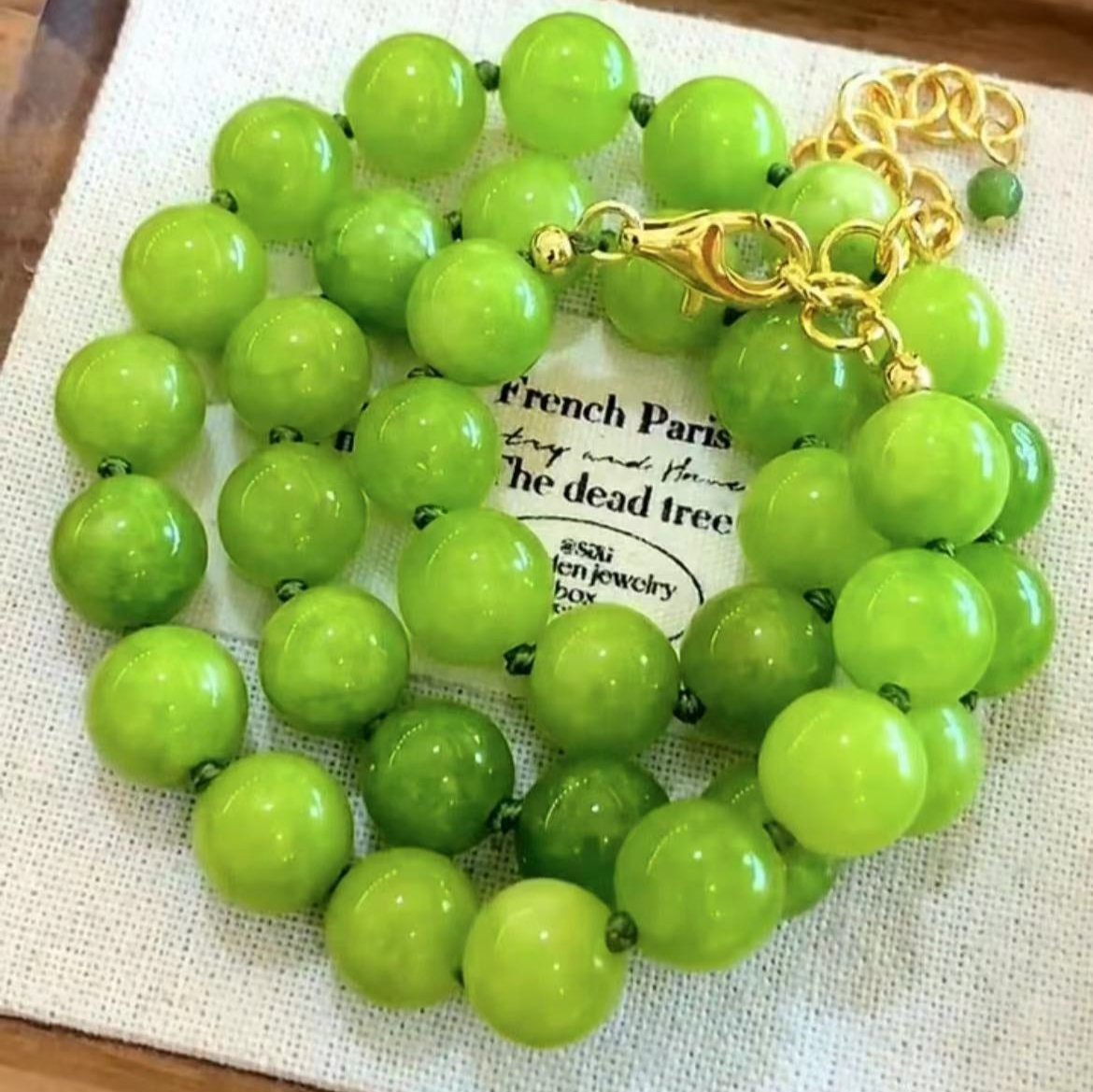 Verdant Grape Cluster Necklace-10mm